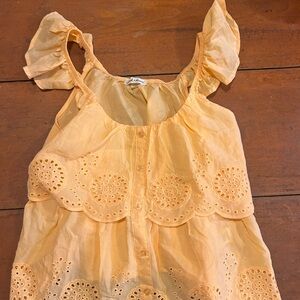 Derek Heart Orange Eyelet Blouse